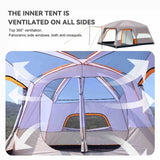 Luxury Tents For Camping Large Family Tent With Rooms 4-12 People Waterproof Two-Bedroom And One-living Room Design