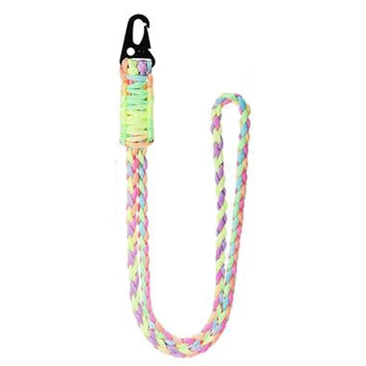 Heavy Duty Braided 550 Paracord Neck Lanyard Keychain Survival Parachute Rope Lanyard Necklace HK Clip Key Ring Outdoor Tools