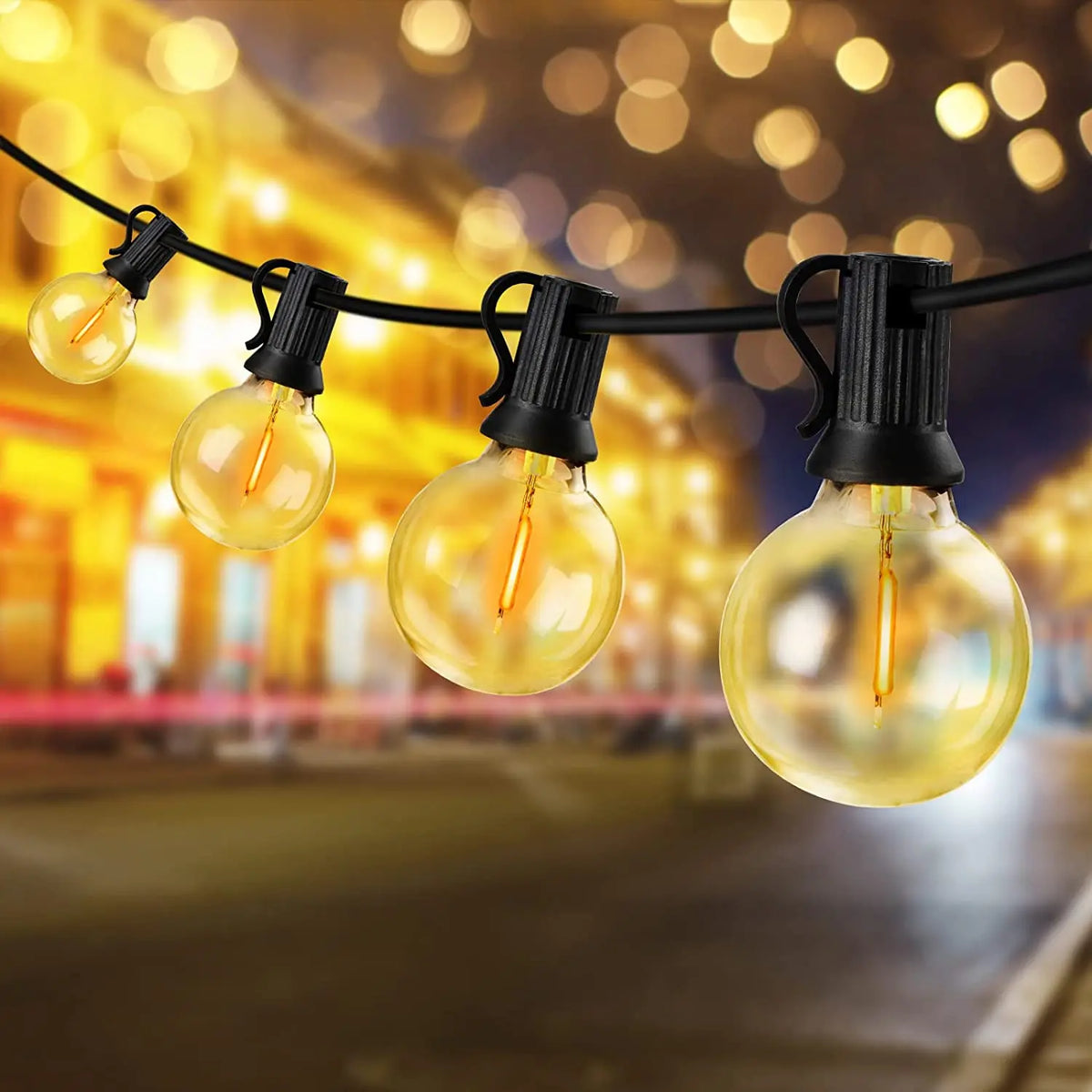 Solar G40 Outdoor String Lights with Remote Controls LED Shatterproof Globe Bulb IP65 Waterproof Patio Light for Garden Decor
