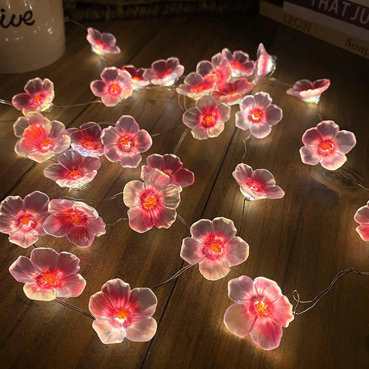 Cherry Blossom Fairy String Lights – 3 m, 30 LED, Battery