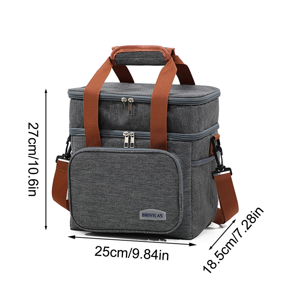 Fashion Crossbody Insulated Lunch Bag – Large Capacity Thermal Food Organizer for Business & Daily Use