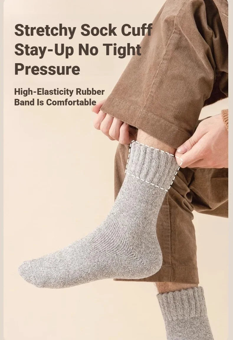3 Pairs Men's Socks Winter Thick Towel Man's Outdoor Sports Long Socks Cold Resistant Frost Proof Snow Socks For Man Gift 39-44