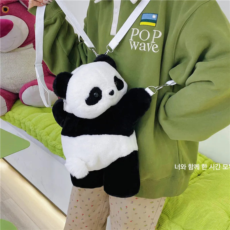 Backpacks Cute Cartoon Animals Shoulder Bags Stuffed Panda Phone Bags Children School Bags Girls Birthday Gift