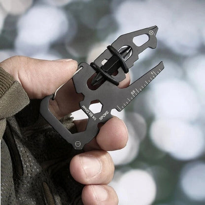 Stainless Steel Outdoor Tools CarabinerClip Bottle Opener Keychain RingMultifunction Card Tool campingClimbing Accessories