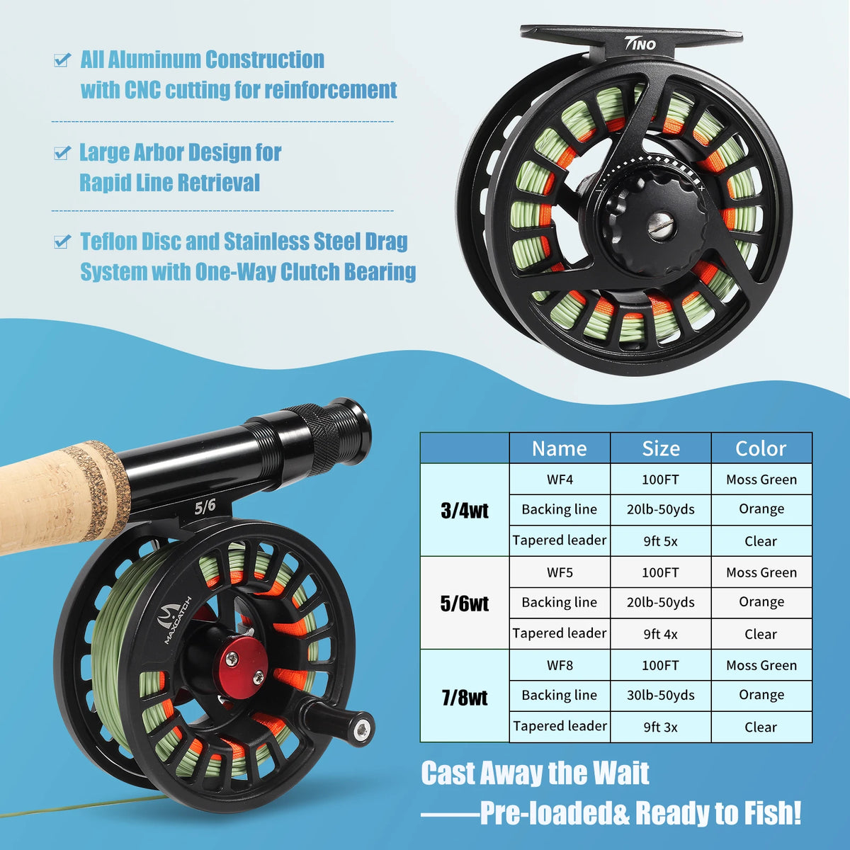 Maxcatch Extreme-X Fly Rod and Reel Starter Kit 3-8WT