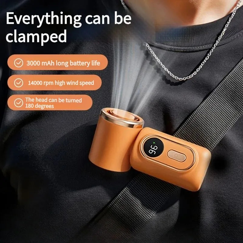 Portable Handheld Fan Mini Clip Fan Umbrella Holder Function Rotatable USB charging Compact Personal Cooling Fan Outdoor Camping