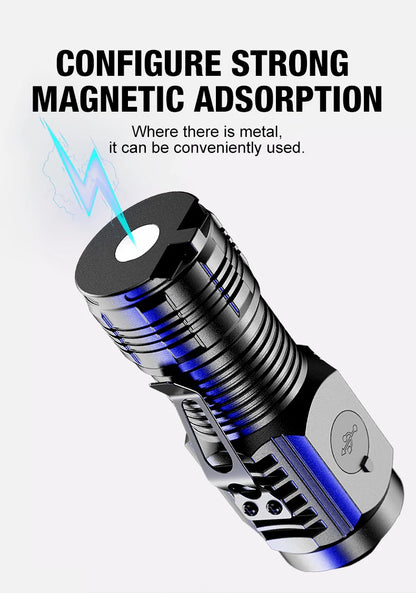 New Ultra Powerful Flashlight 3 Core LED Mini Tactical Flashlight USB Rechargeable High Power LED Torch With Magnet Hand Lamp