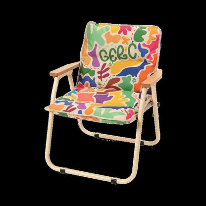 GERC Double Outdoor Aluminum Folding Chair Picnic Camping Portable Back Fishing Stool Kermit Chair