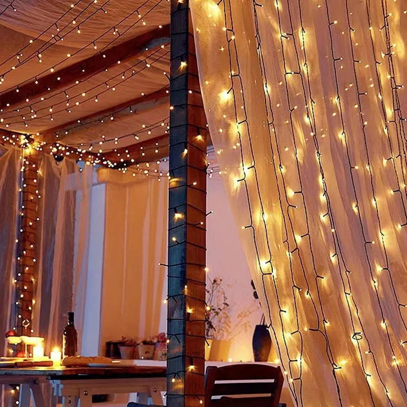 Solar String Light Fairy Outdoor Garden Waterproof Lamp 2025 Christmas Garland Xmas Holiday Party Home Halloween Decoration
