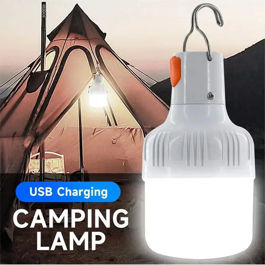 Rechargeable Portable Camping Brightness Light Dimmable LED Bulb Waterproof Outdoor Tent Light Emergency Night Light with Hook
