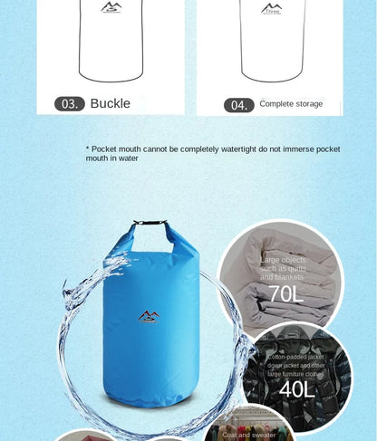 5-70L Waterproof Bag Outdoor Dry Sack Floating Gear Bags For Boating Fishing Rafting Swimming Large Capacity Storage Pack Pouch