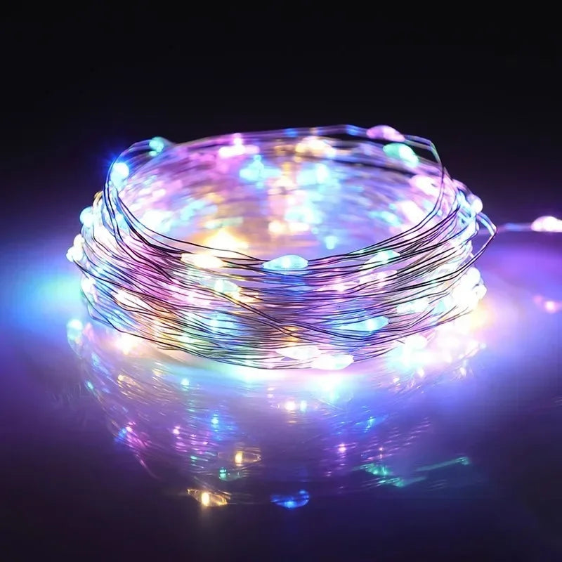 LED Solar Light Outdoor Garden Fairy String Light Waterproof Ambient Lamp for Christmas Patio Tree Party Camping Festive