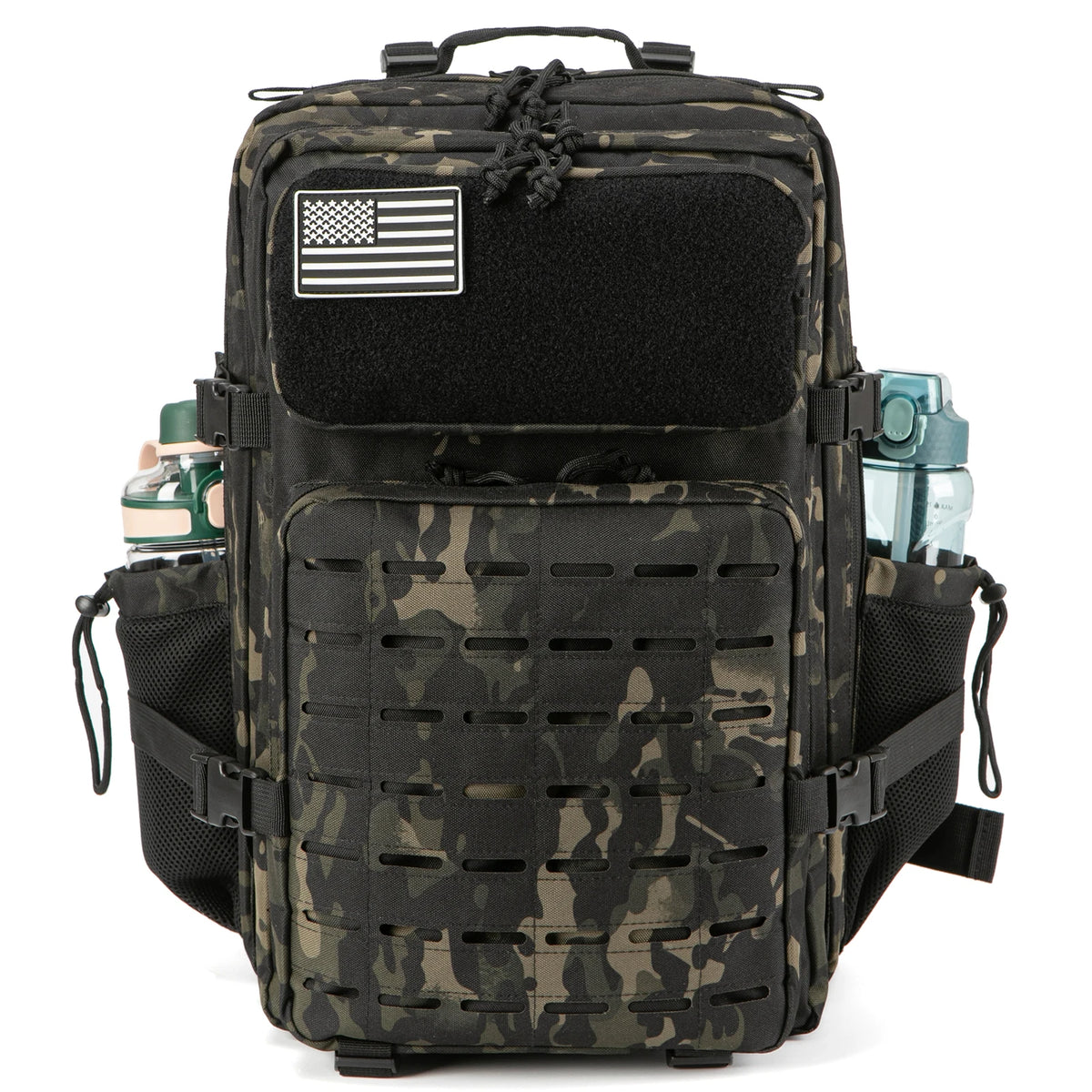 45L Tactical Backpack Molle System Men's Outdoor Hiking Rucksack with Bottle Holder EDC GYM Hunting Bag for Survival
