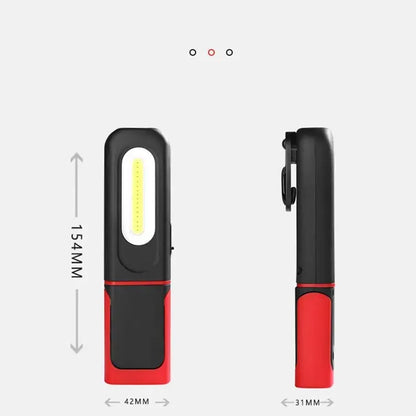 Portable USB Rechargeable Work Light Magnetic COB LED Flashlight Hanging Lamp with Built-in Battery Camping Torch