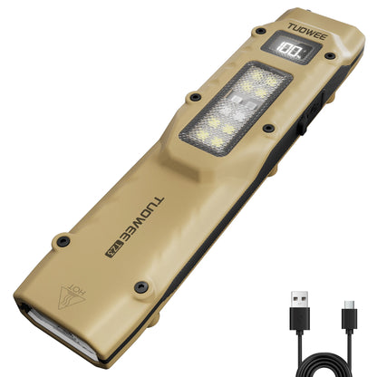 Rechargeable 1500 Lumen Flat Flashlights EDC Tactical Flashlight,Dual-Switches LED Small Flashlight with Digital Display,Stainle
