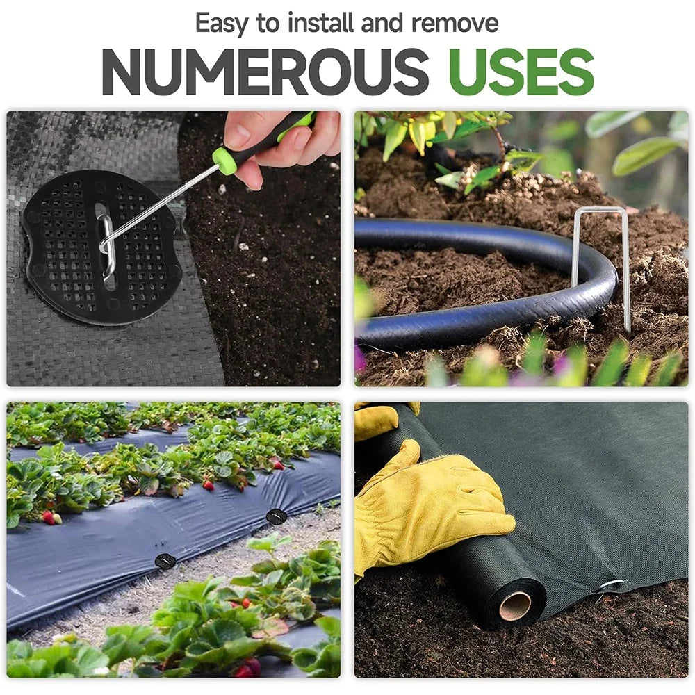 Garden Stakes Galvanized Landscape Staples,U-Type Turf Staples for Artificial Grass, Rust Proof Sod Pins Stakes Tent Peg Nails
