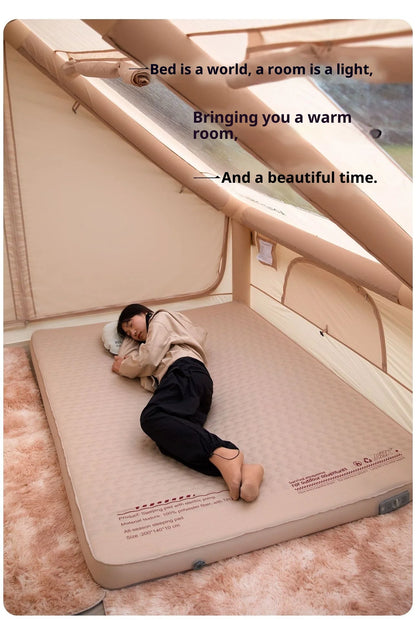 MOUNTAINHIKER Single Double Person Self-inflating Mattress Thick 10cm Compact Folding Camping Sleeping Bed Pad Air Mat Floor