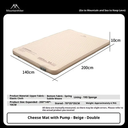 MOUNTAINHIKER Single Double Person Self-inflating Mattress Thick 10cm Compact Folding Camping Sleeping Bed Pad Air Mat Floor