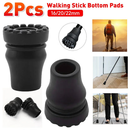 2Pcs 16/20/22mm Antiskid Walking Stick Trekking Pole Tip Protector Rubber Crutch Cane Bottom Pads Climbing Stick Camping Hiking