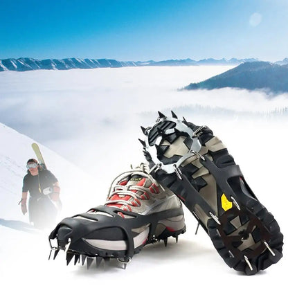 1 Pair 18 Teeth Anti-Slip Ice Snow Shoe Boot Traction Cleat Spikes Crampon Shoes Boots Covers steigeisen шипы для сапог