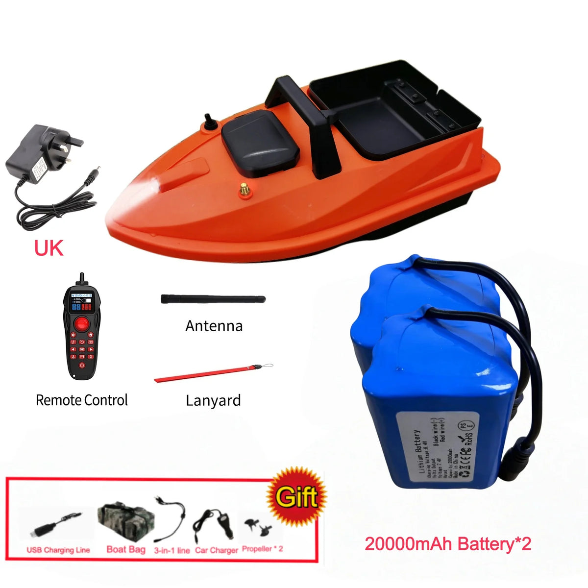GPS Smart Bait Boat with 24 Saved Fishing Spots & Auto-Return