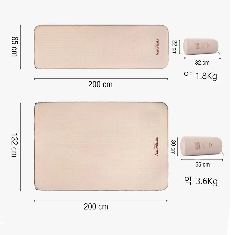 Naturehike 2025 New Air Mat Ultralight Elasticity Sponge Automatic Inflatable Mat Portable Folding Outdoor Camping Air Mattress
