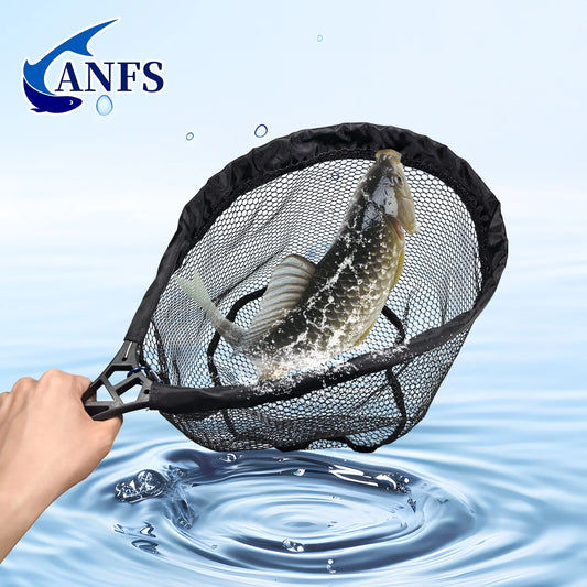 ANFS Foldable Rubber Mesh Trout Net with Bag