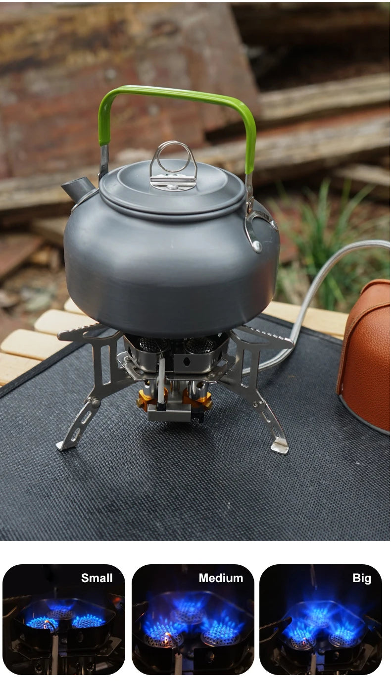 Newest Arrival Outdoor Portable Three Head Stove Camping Windproof Stove Camping Picnic Burner Outdoor Foldable Gas Stove