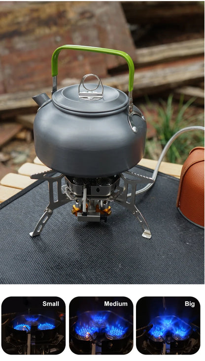Newest Arrival Outdoor Portable Three Head Stove Camping Windproof Stove Camping Picnic Burner Outdoor Foldable Gas Stove