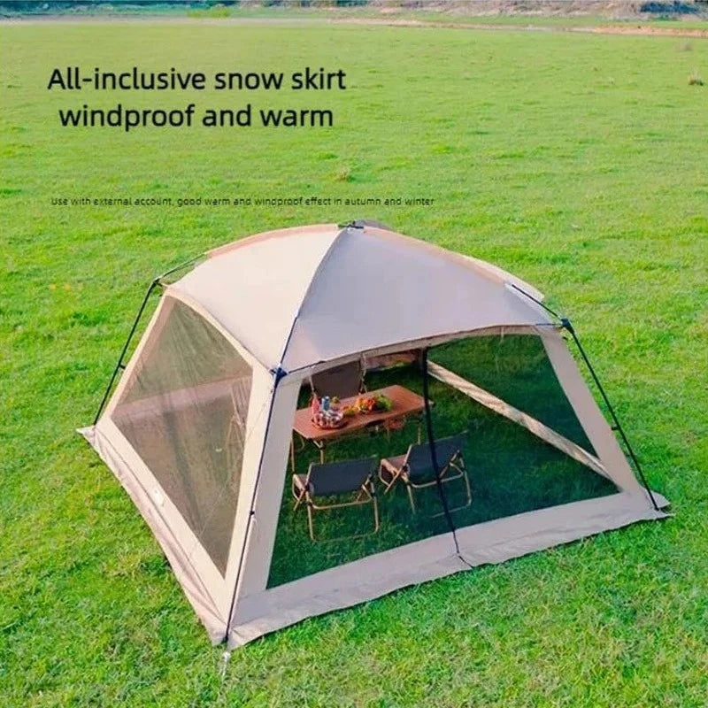 6-15 Person Outdoor Camping Tents, Rainproof Silver Coating UV Protection, with Mosquito Net, Perfect for Beach and Picnic