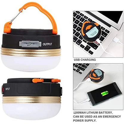 High Power Camping Lantern Tents Lamp 1200mah USB Rechargeable Portable Camping Lights Outdoor Hiking Night Hanging Lamp