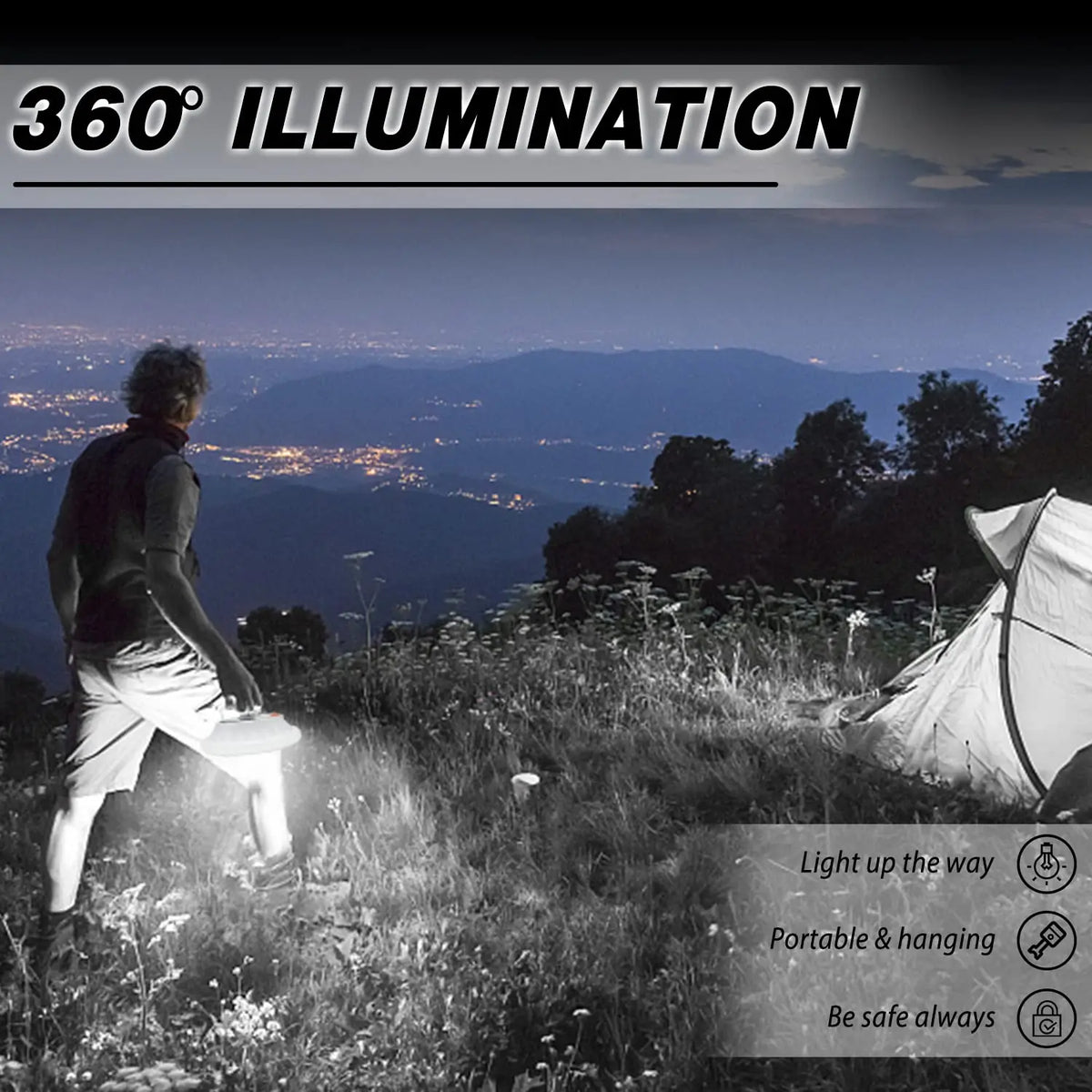 Portable Camping Light Power Bank LED Camping Lanterns Handheld Waterproof Outdoor Tent Light Rechargeable Floodlight Flashlight