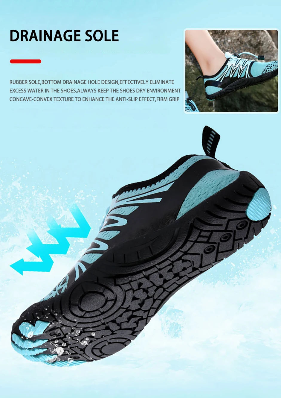 EOCENE Men Women Barefoot Outdoor Sports Aqua Shoes Quick-dry Beach Swimming Fitness Wading Hiking Cycling Water Sneakers Shoes