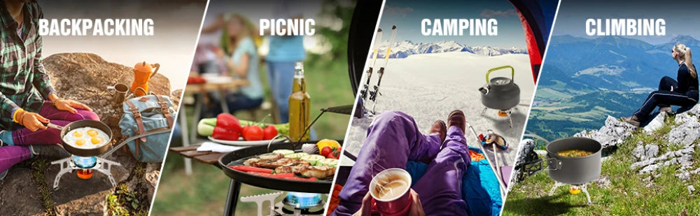 Camping Cooking Set Portable Lightweight Aluminum Camping Pot Set Hiking Picnicking Outdoor Travel Cooking Utensils Set