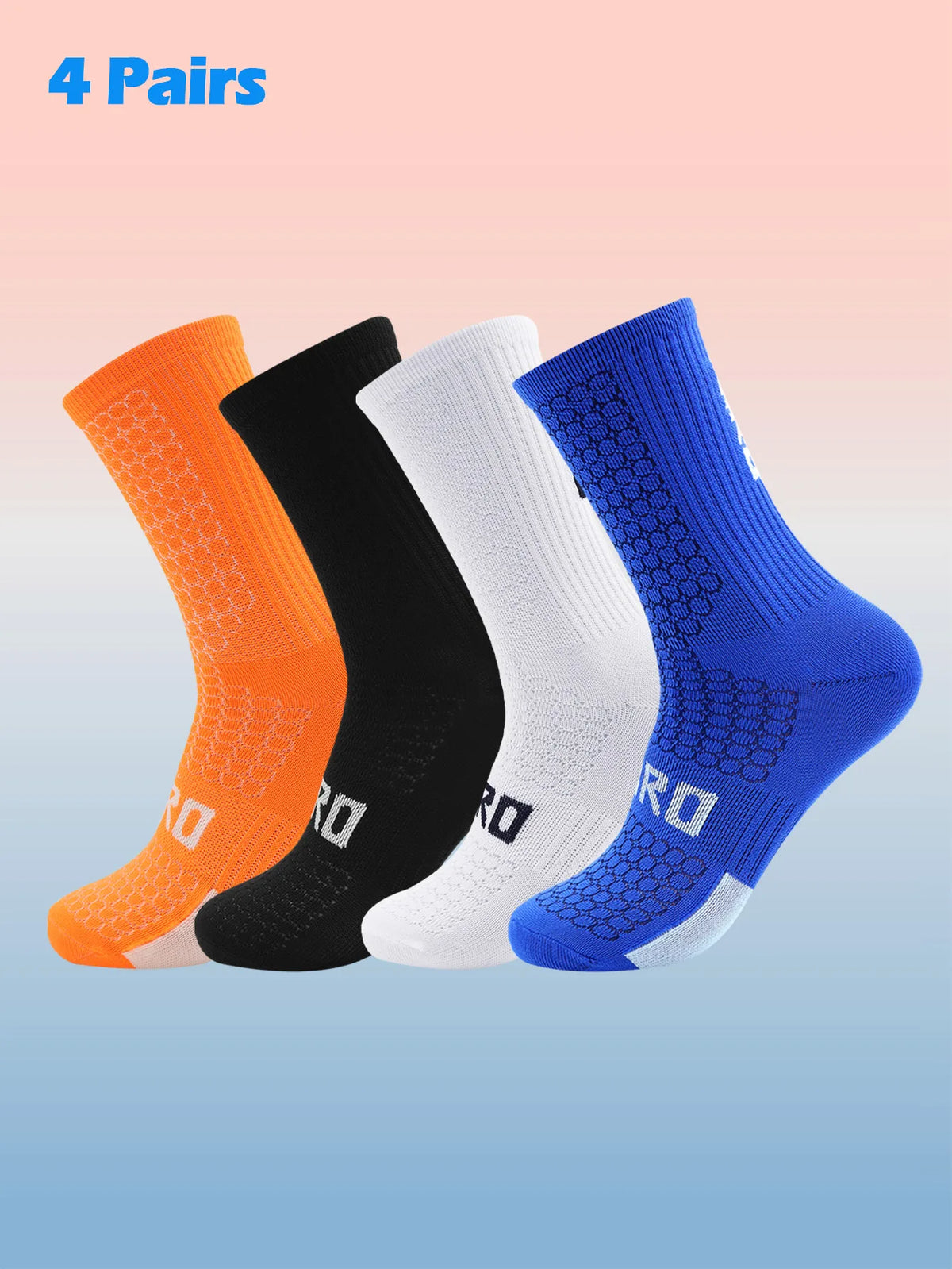 4 Packs Sports Cycling Socks Colorful Anti Smell Ankle Running Athletic Socks, Suitable for Cycling, Running, Hiking Sport, Gym,