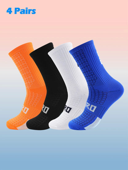 4 Packs Sports Cycling Socks Colorful Anti Smell Ankle Running Athletic Socks, Suitable for Cycling, Running, Hiking Sport, Gym,