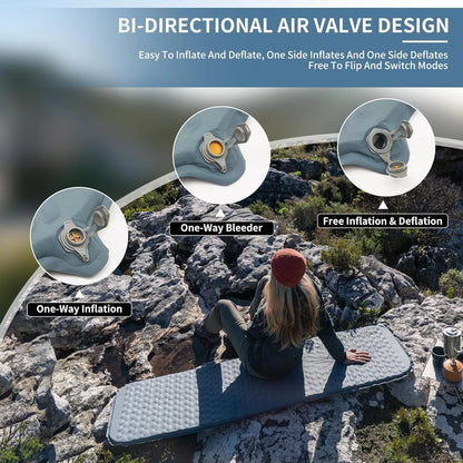 Naturehike Inflatable Mat Ultralight R2.1Air Mattress Sleeping Pad with Foam for Camping Backpacking Hiking Traveling Portable