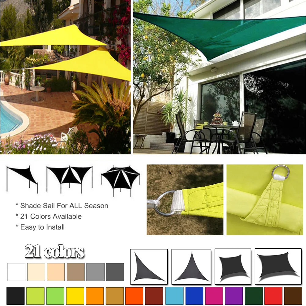 Waterproof Sun Shelter Triangle Sunshade Protection Outdoor  Cover Garden Patio Pool Shade Sail Awning Camping Sun Shade 420D