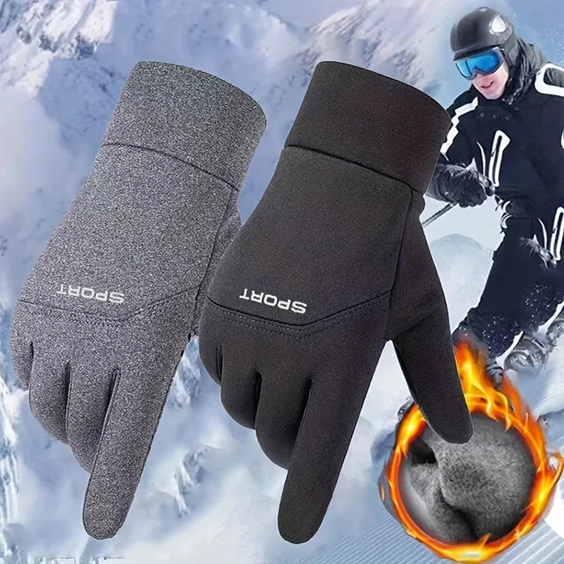 Autumn and Winter Touchscreen Men's and Women's Warm Gloves Plush Outdoor Sports Windproof and Cold Proof Cycling Gloves