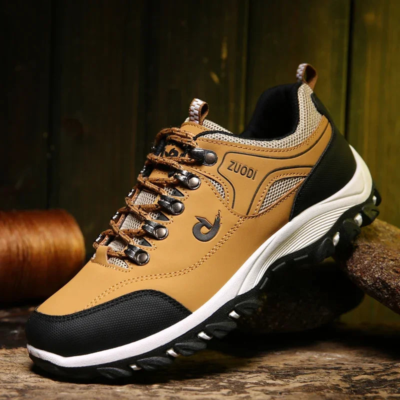 Men’s Waterproof Hiking Shoes – Leather Outdoor Trekking, Wear-Resistant Walking & Tactical Sneakers