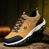 Men’s Waterproof Hiking Shoes – Leather Outdoor Trekking, Wear-Resistant Walking & Tactical Sneakers