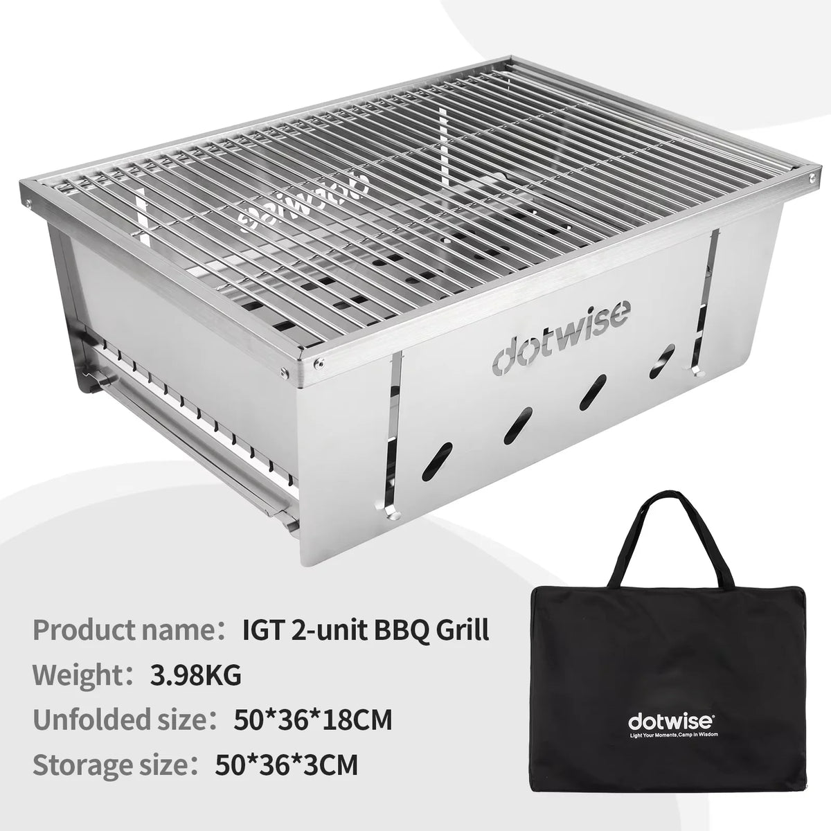 Dotwise Outdoor Barbecue Grill Portable Outdoor Stove IGT Table Stove Folding Firewood Stove Barbecue Camping Stove