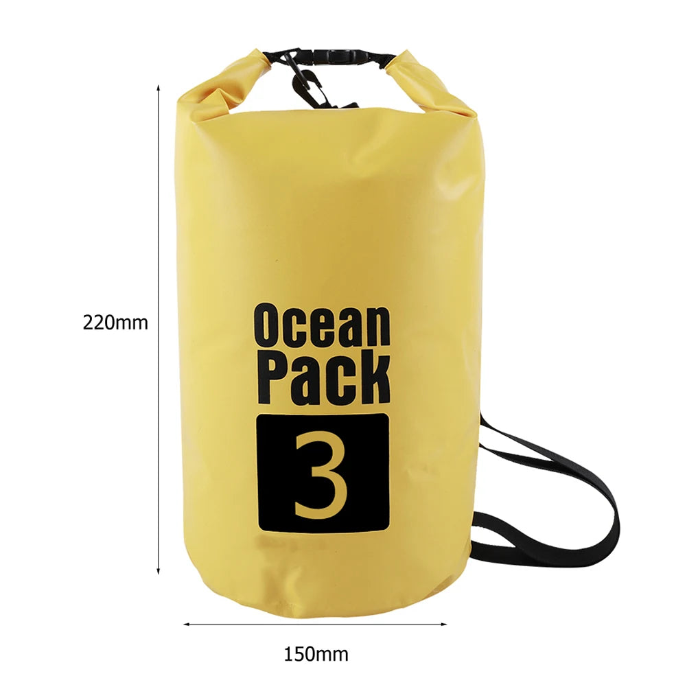 2L 3L 5L 10L 15L Waterproof Dry Bag Swimming Bag Foldable Beach Storage Pack Kayaking Rafting River Trekking Floating Water Sack