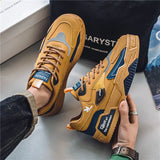 Men’s Breathable Leather Casual Sneakers – Soft Sole Comfort Trainers for Running & Walking