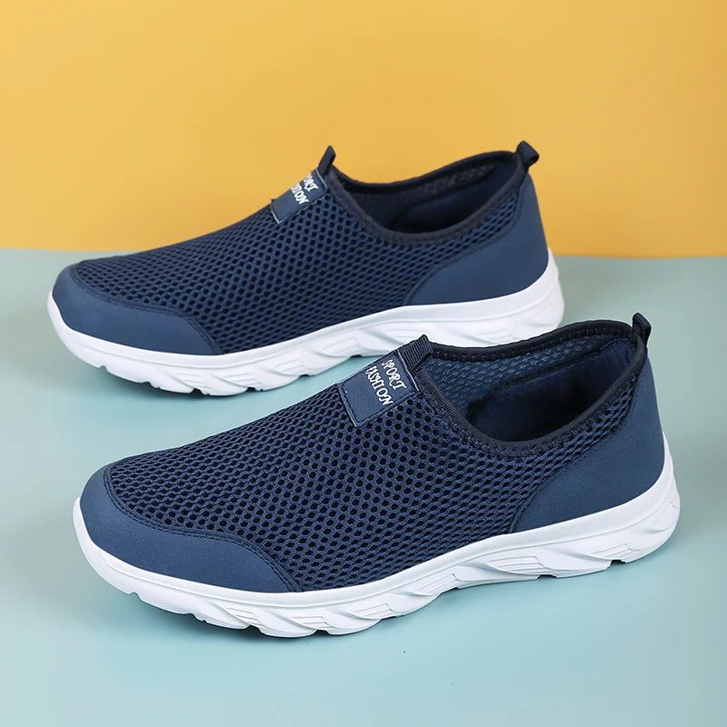 Men’s Lightweight Hiking Shoes – Breathable Mesh Outdoor Slip-On Sneakers for Summer