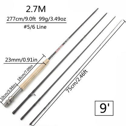 Ultralight 4-Section Carbon Fly Rod