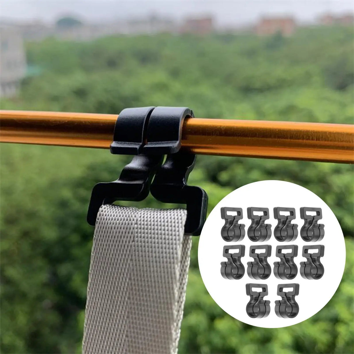 Set of 10 Camping Tent Pole Hook Awning Hooks Windproof Accessories High Quality Inner Tent Set for Indoor Outdoor Activity
