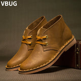 Men’s Classic Leather Work Boots – Safety Ankle Boots for Winter & Casual Wear
