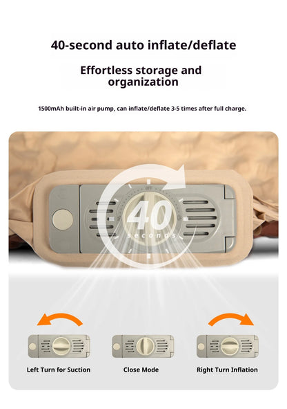 MOUNTAINHIKER Single Double Person Self-inflating Mattress Thick 10cm Compact Folding Camping Sleeping Bed Pad Air Mat Floor