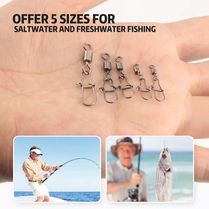 Stainless Rolling Swivels with Snap (50 Pack)